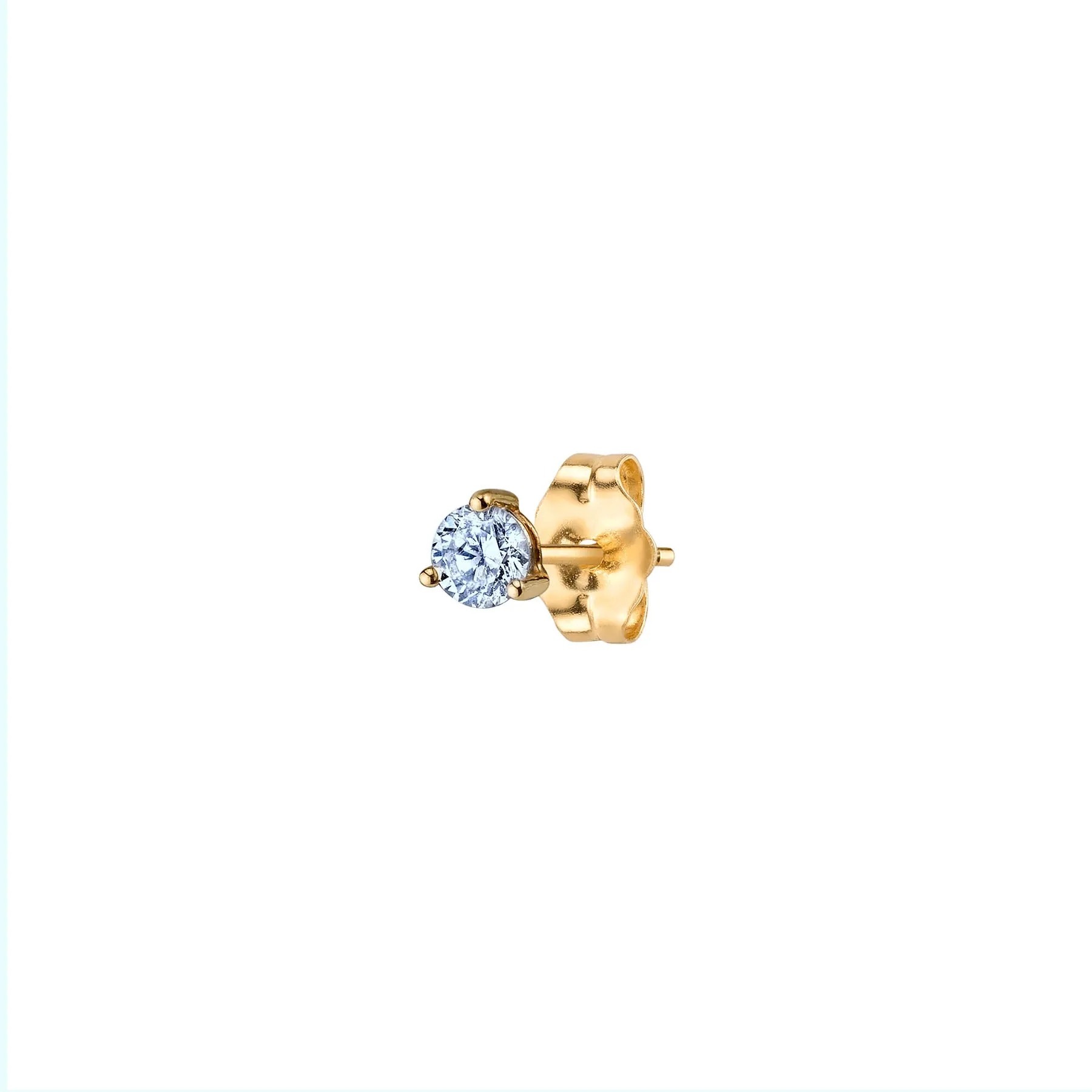 Round Stud #1 - Aquamarine / 14k Yellow Gold