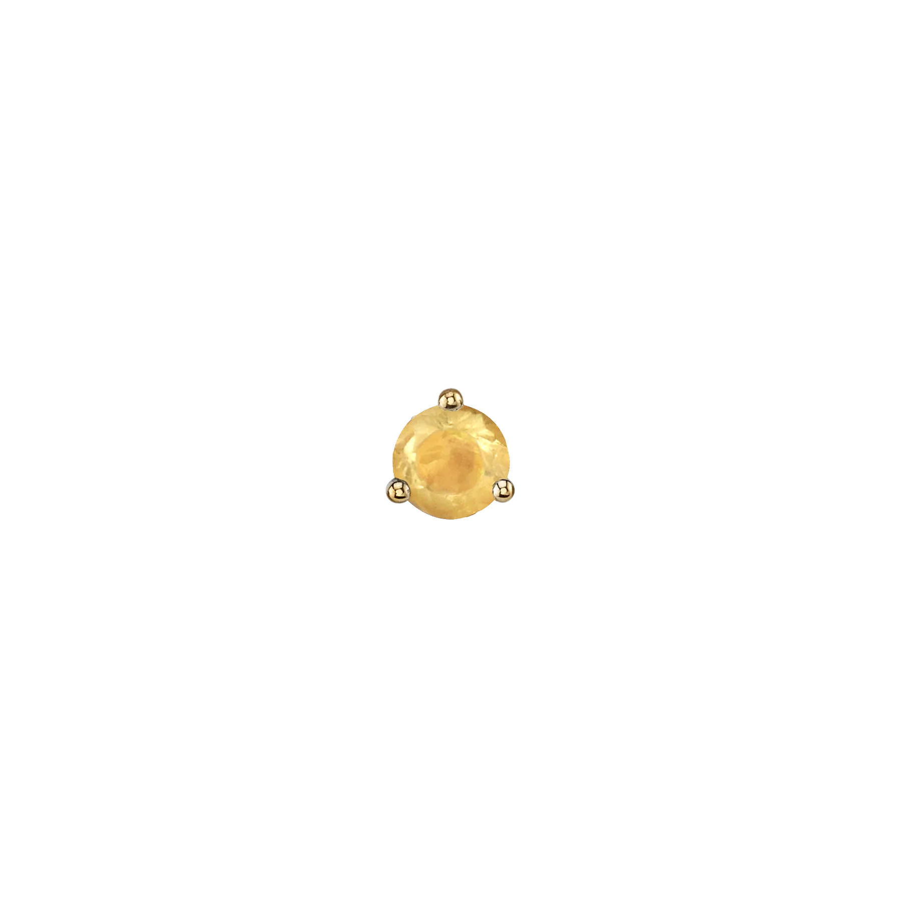 Round Stud #1 - Citrine / 14k Yellow Gold