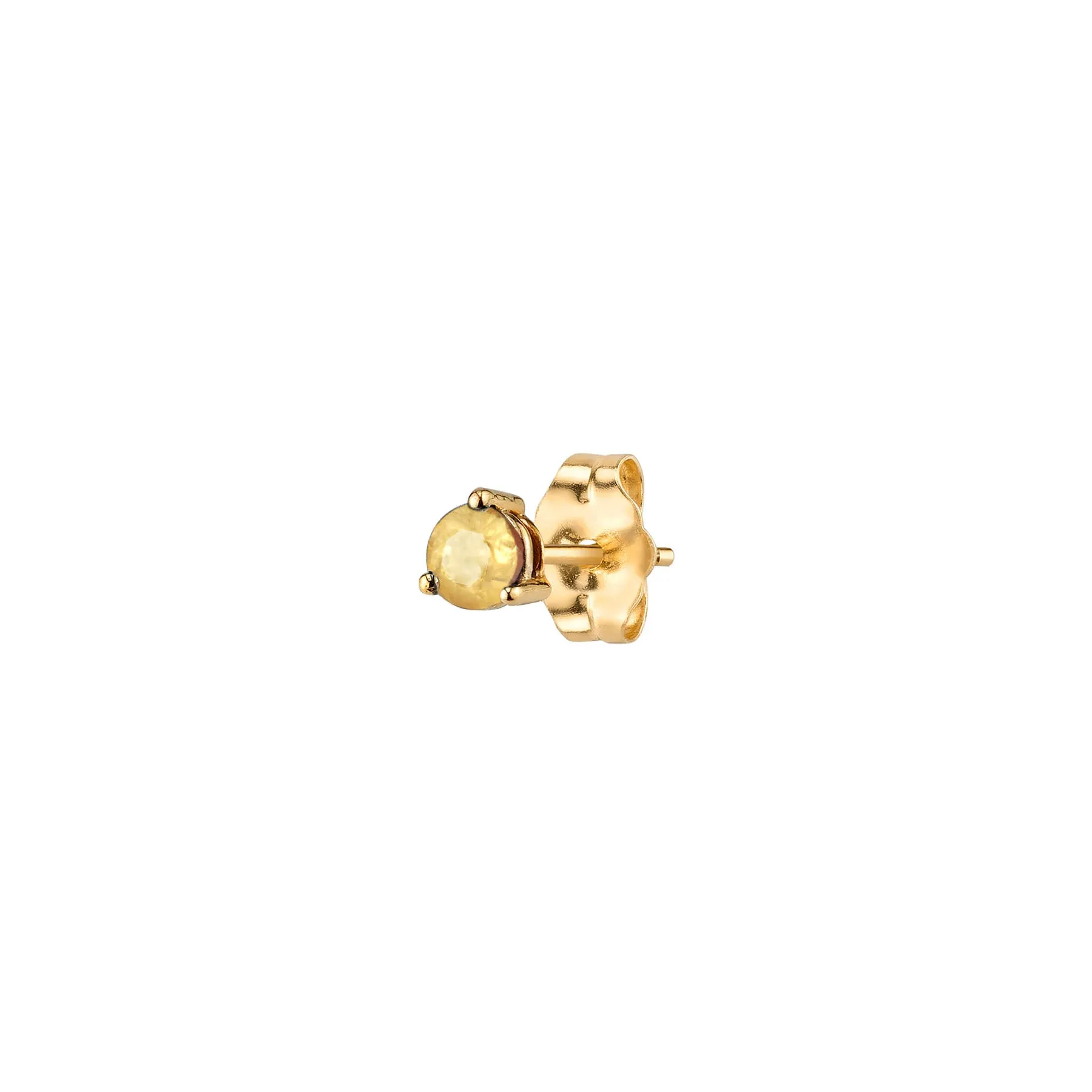 Round Stud #1 - Citrine / 14k Yellow Gold