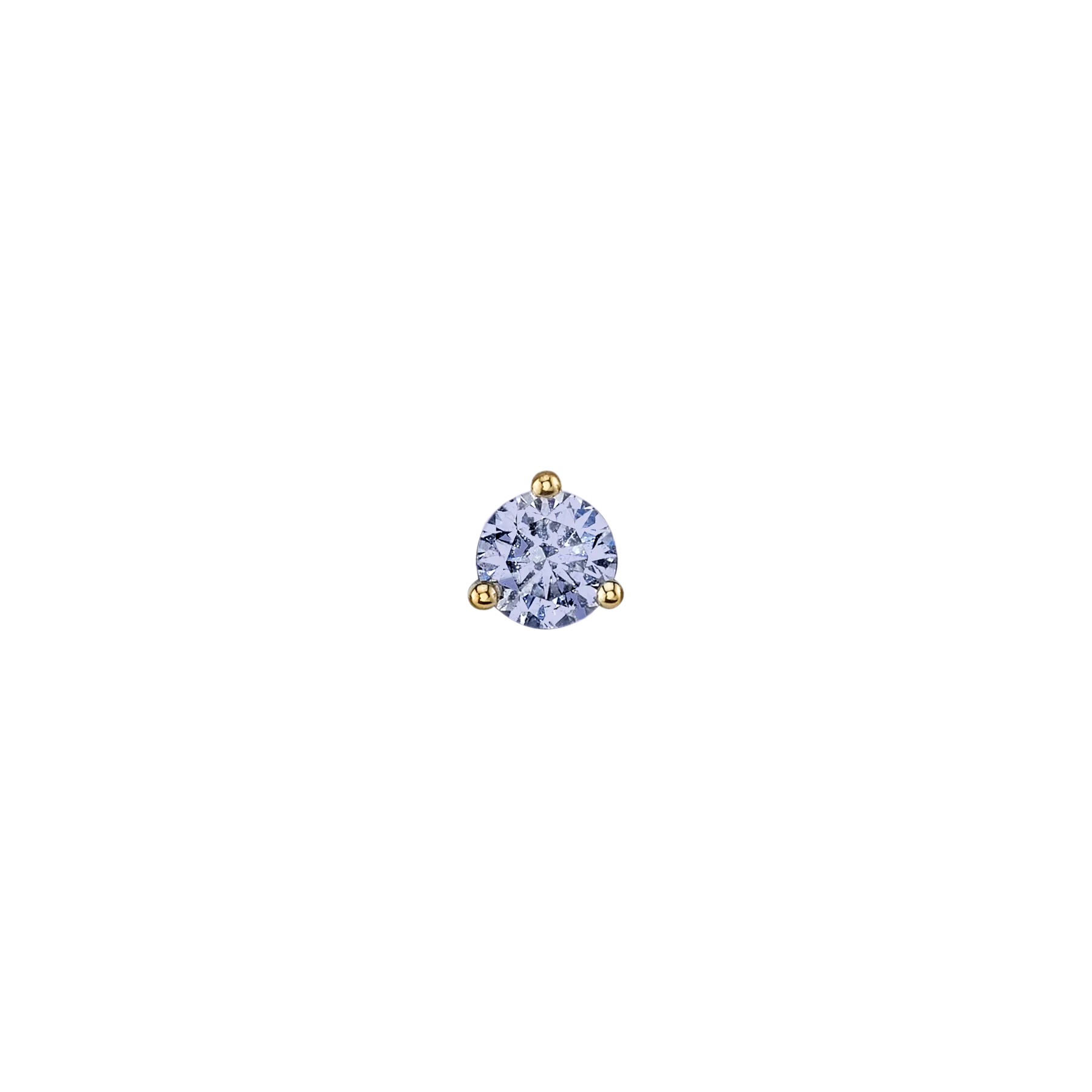 Round Stud #1 - Tanzanite / 14k Yellow Gold