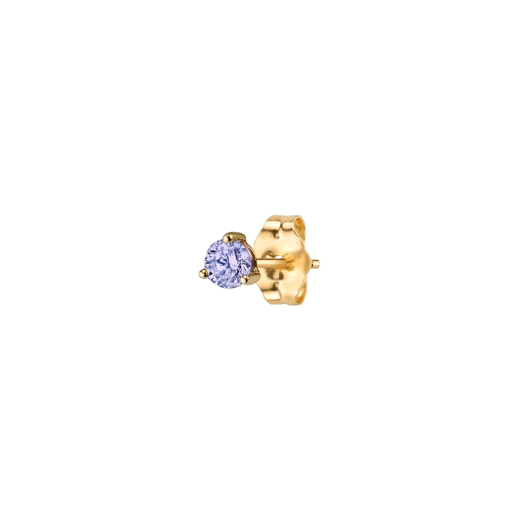 Round Stud #1 - Tanzanite / 14k Yellow Gold