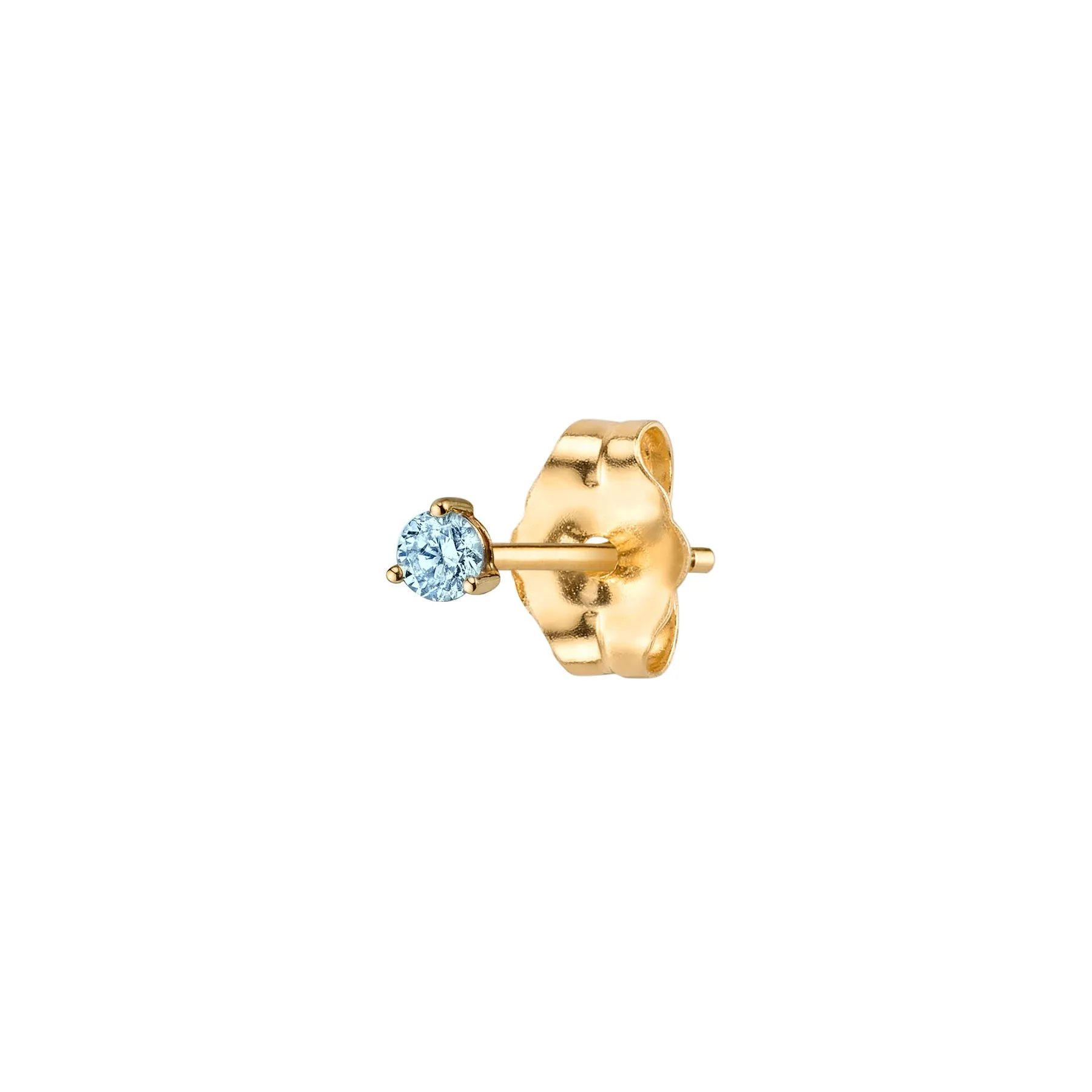 Round Stud #4 - Aquamarine / 14k Yellow Gold