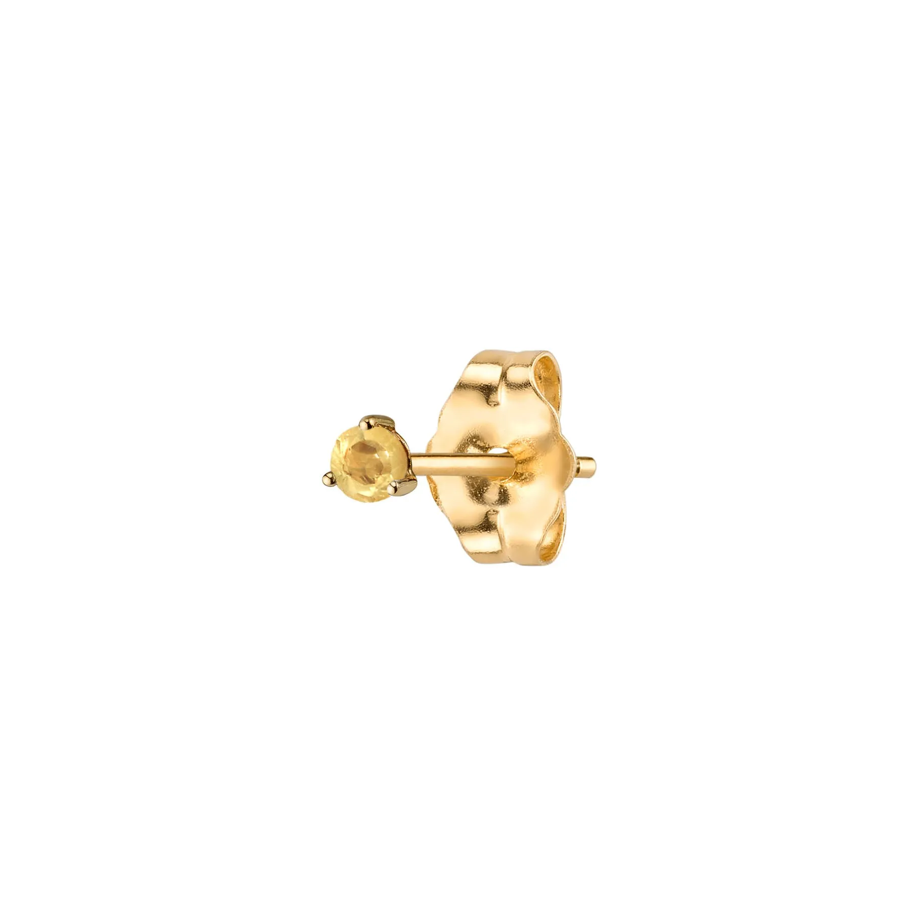 Round Stud #4 - Citrine / 14k Yellow Gold