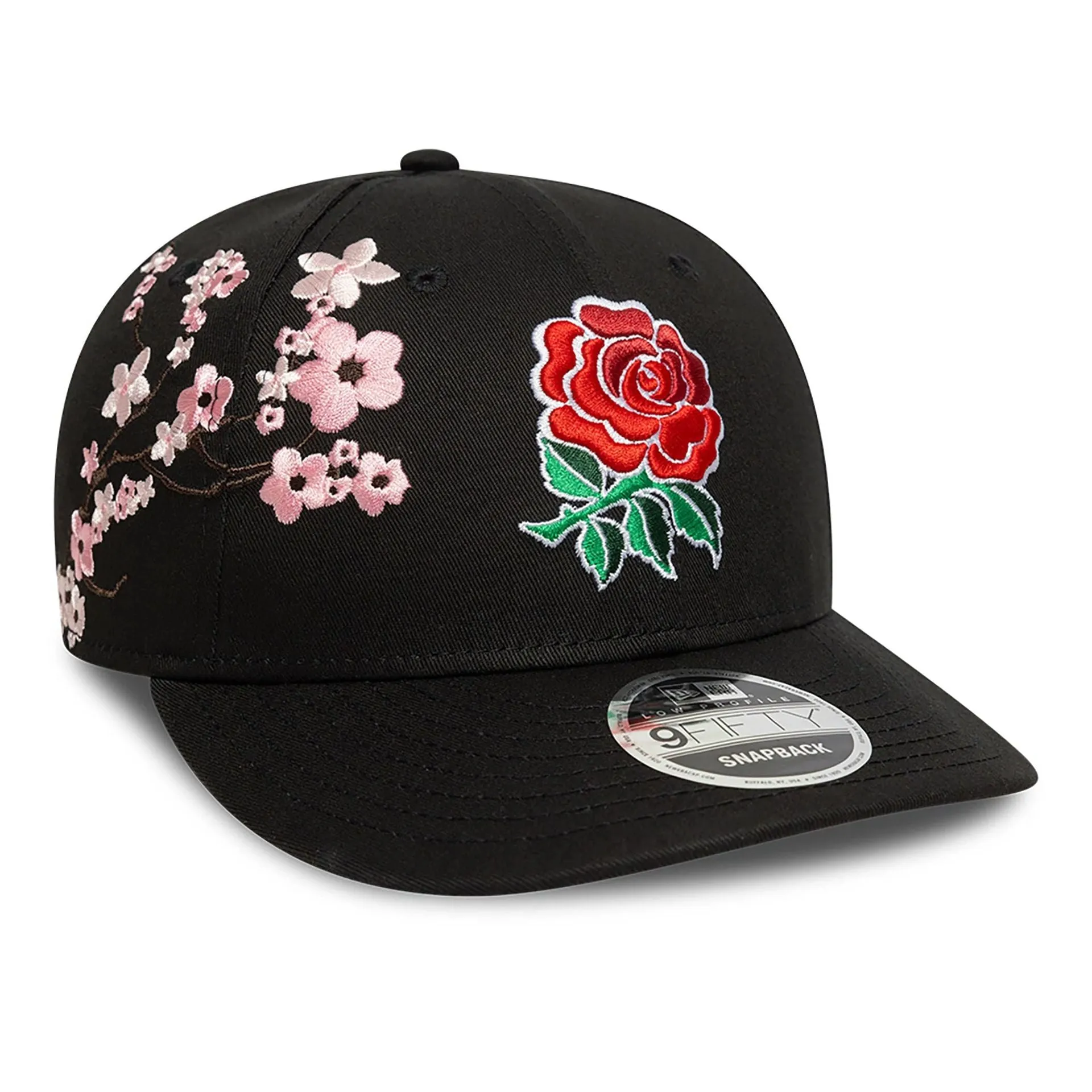 Rugby Football Union Cherry Blossom Black Low Profile 9FIFTY Snapback Adjustable Cap