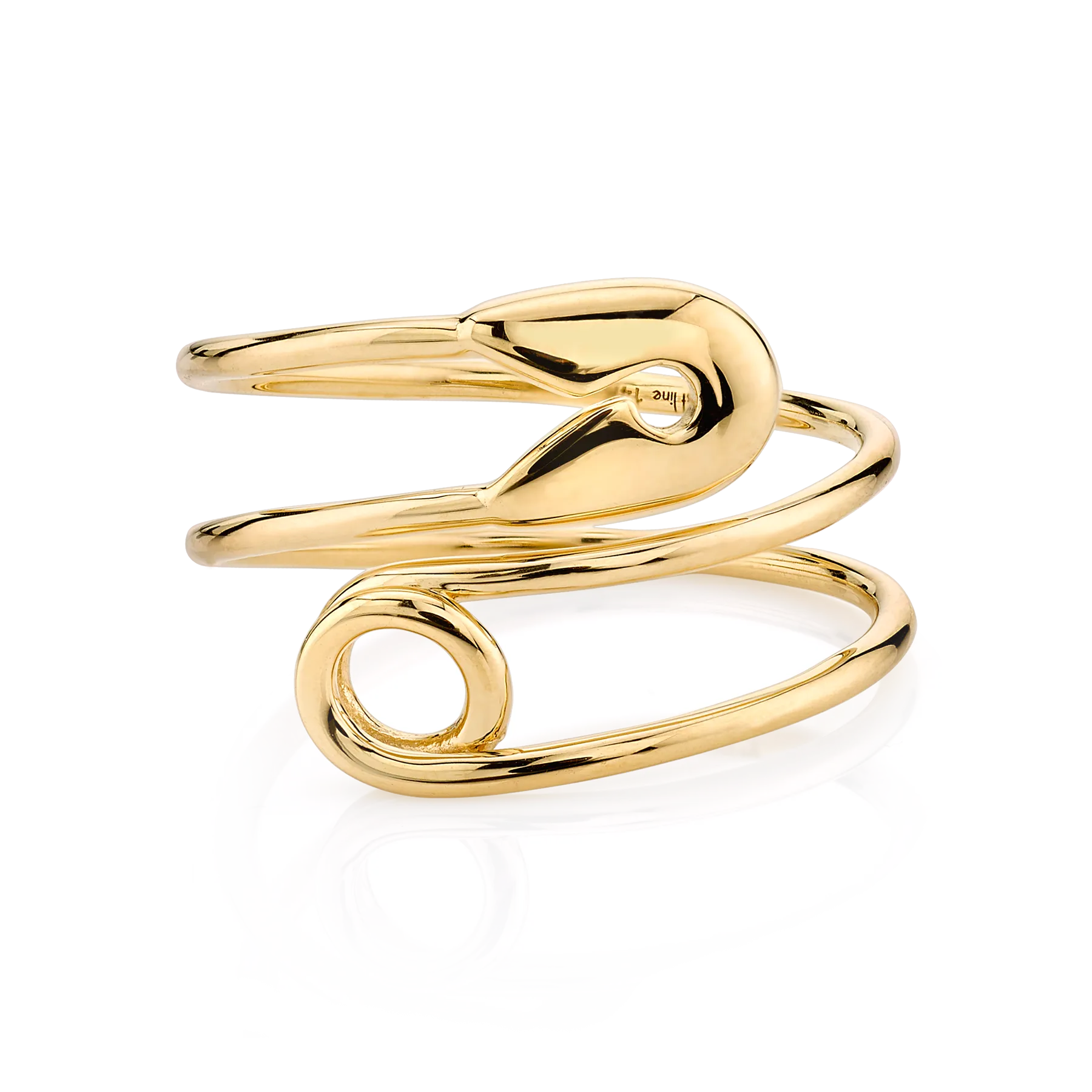 Safety Pin Ring - 14k Yellow Gold