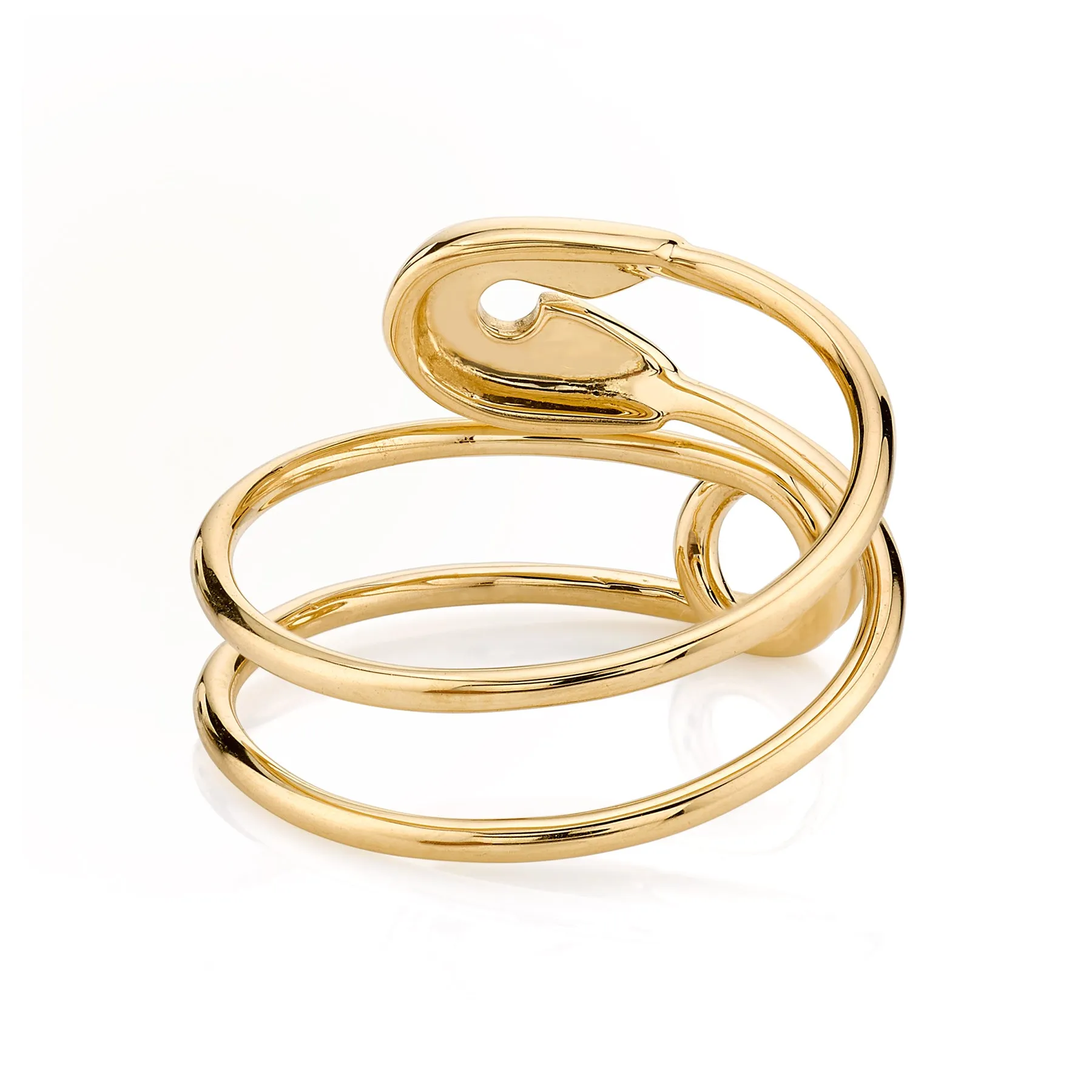 Safety Pin Ring - 14k Yellow Gold