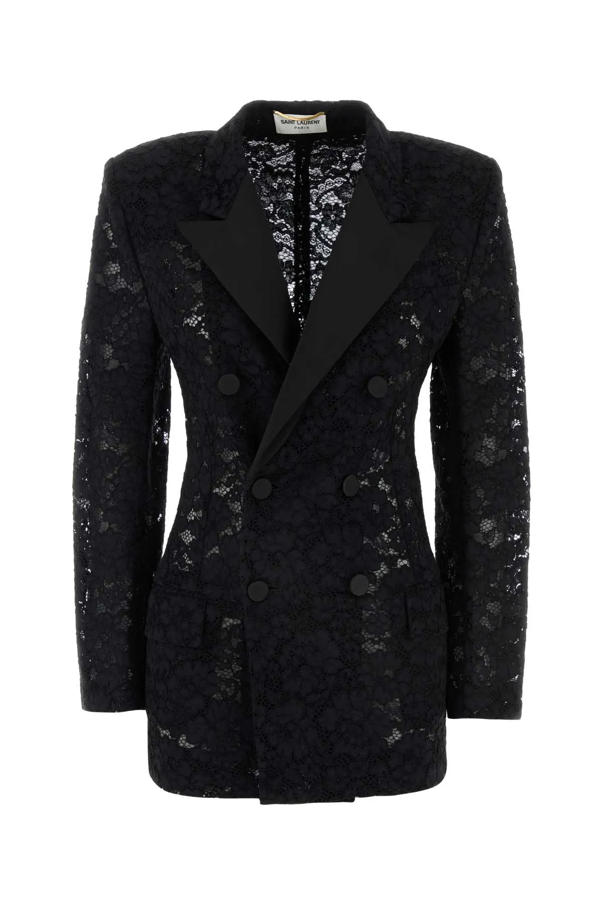 Saint Laurent Black Guipure Lace Blazer