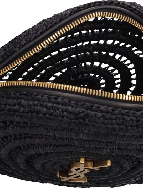 Saint Laurent   Round raffia shoulder bag 