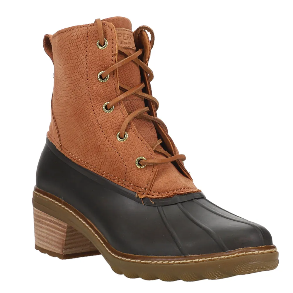 Saltwater Heel Embossed Lace Up Boots