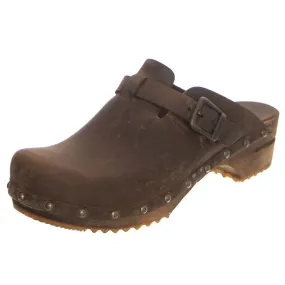 SANITA W' Wood-Kristel Open Antique Brown Sandals