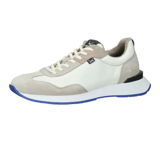 SANSIBAR scarpe da uomo in vera pelle sneakers per il tempo libero con suola estraibile 109633 grigio o beige