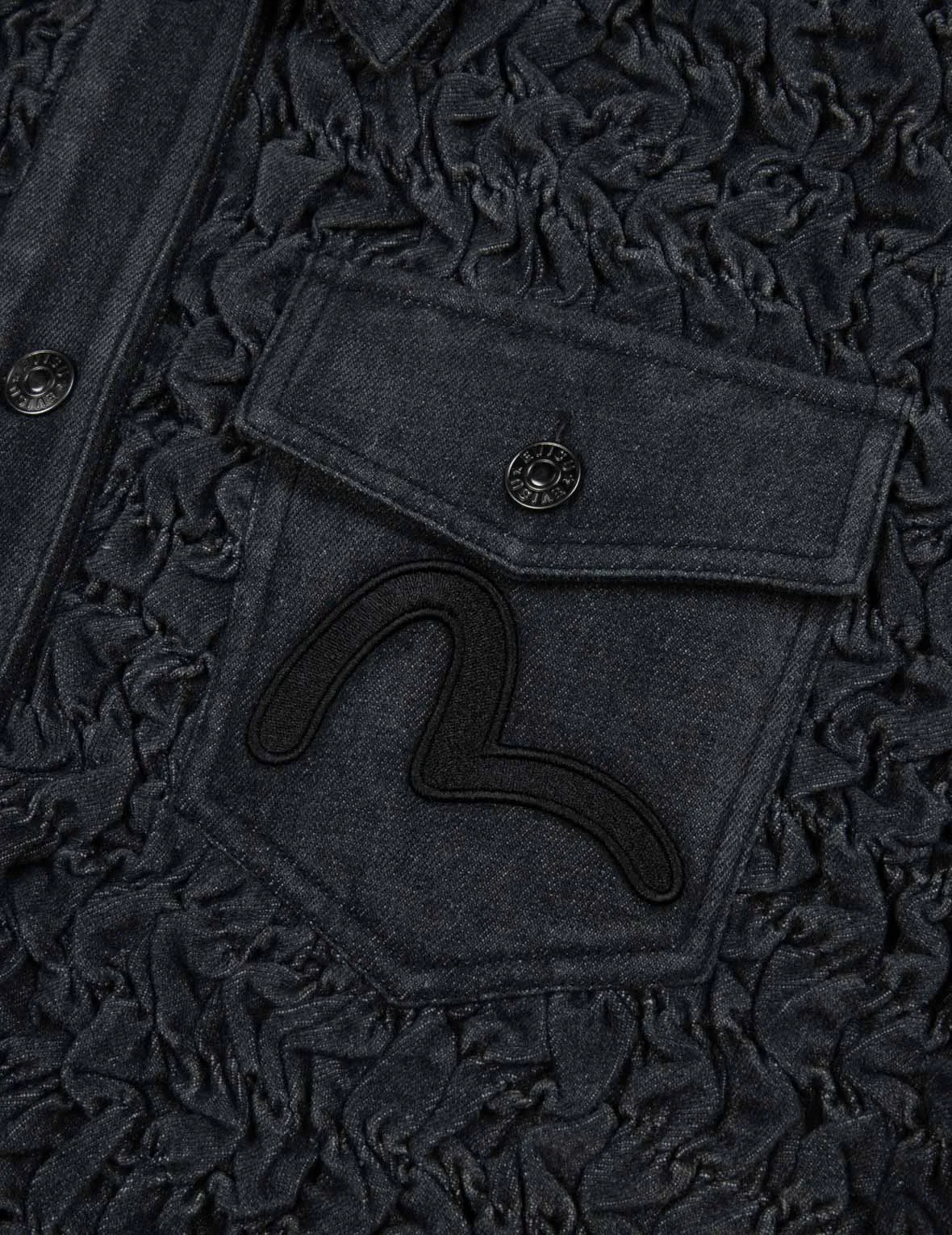 Seagull Embroidery Texture Oversized Denim Jacket