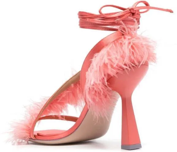 Sebastian Milano Marie A. 110mm feather-trim sandals Pink