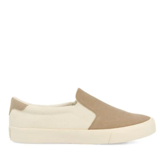 Seibo men's beige slip-on sneakers