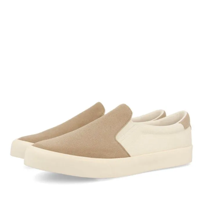 Seibo men's beige slip-on sneakers