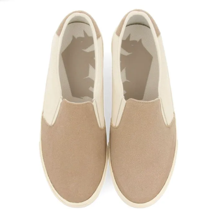 Seibo men's beige slip-on sneakers