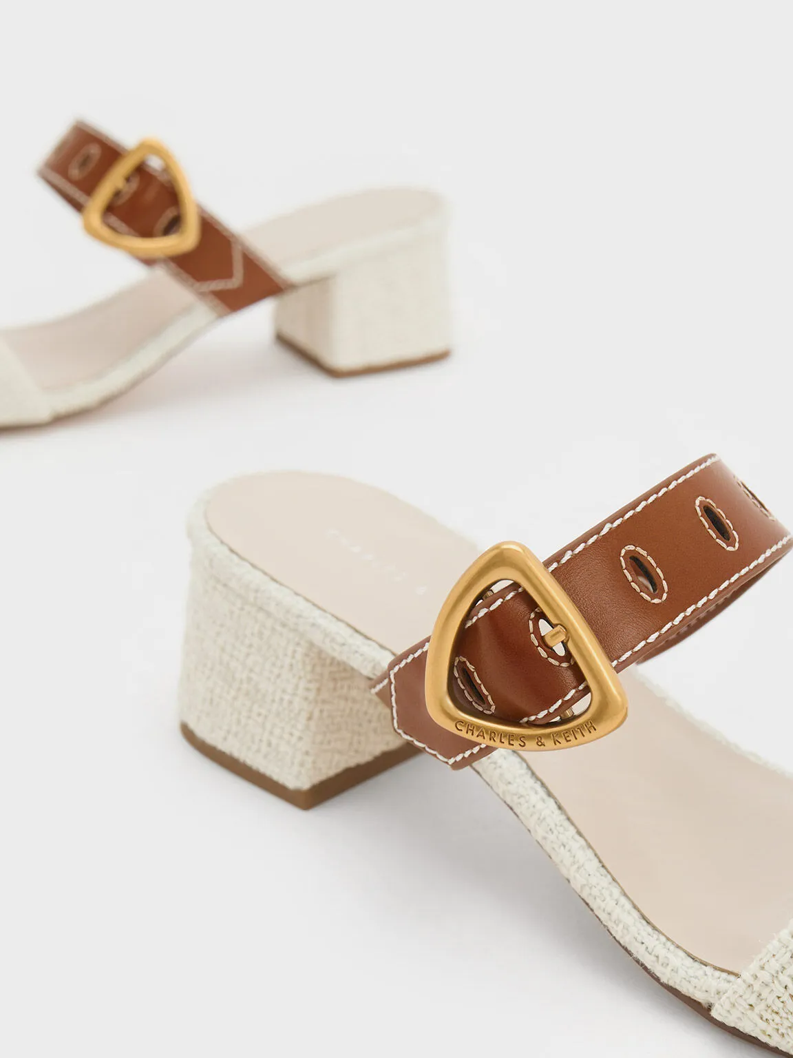 Sepphe Tweed Metallic Buckle Heeled Mules - Multi