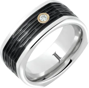 Serinium Diamond Black Ceramic Square Ring