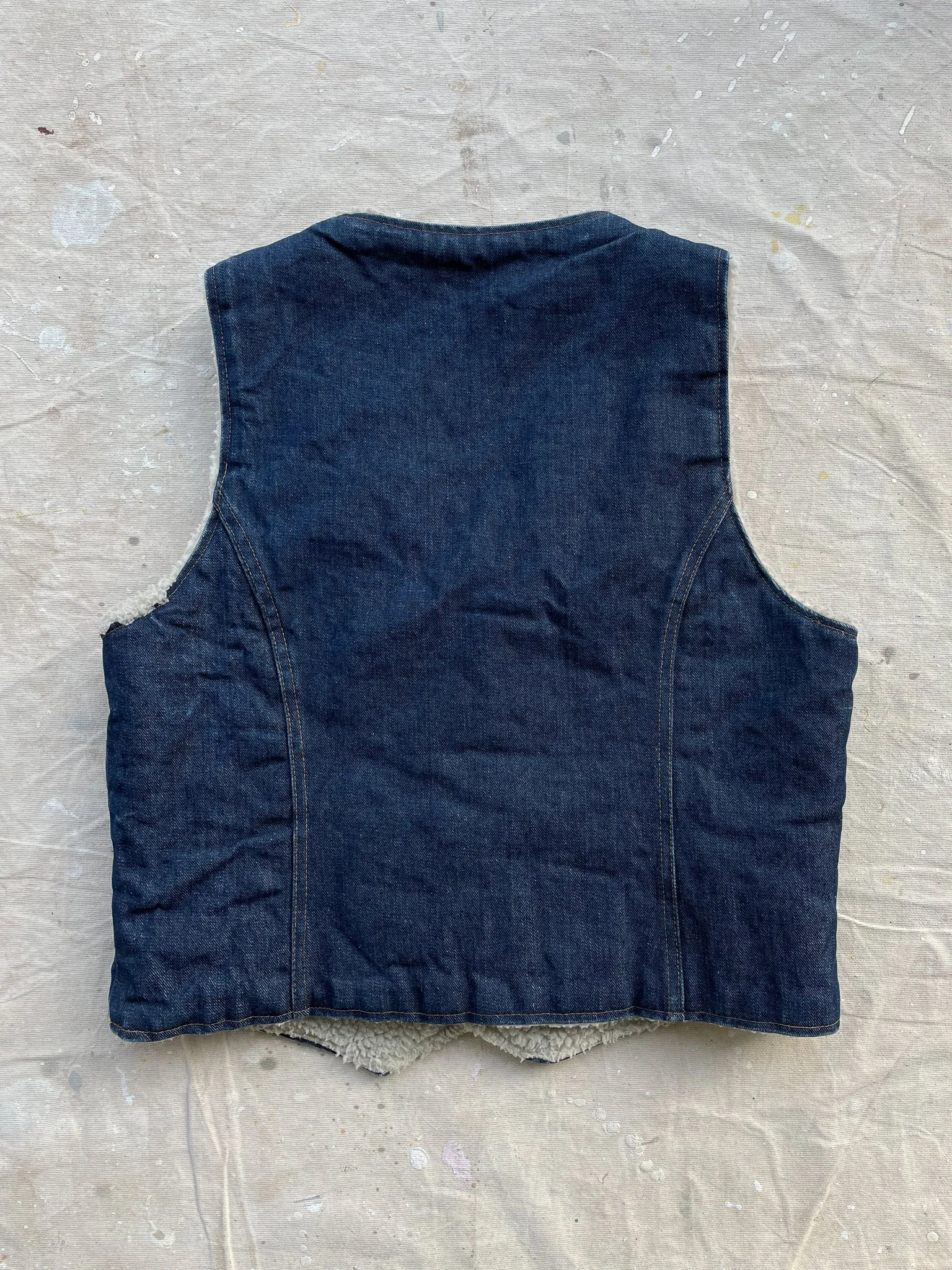 Sherpa Lined Denim Vest—[M]