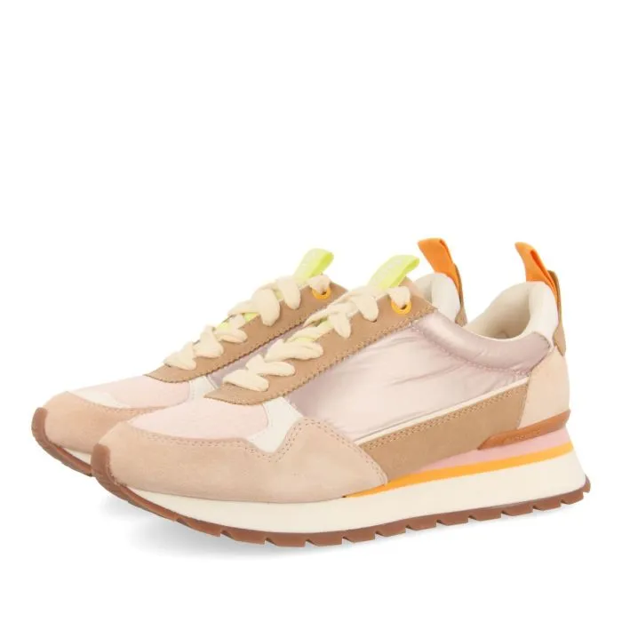 SHINY NUDE SNEAKERS WITH MULTICOLOR DETAILS FOR WOMEN SAMOSET