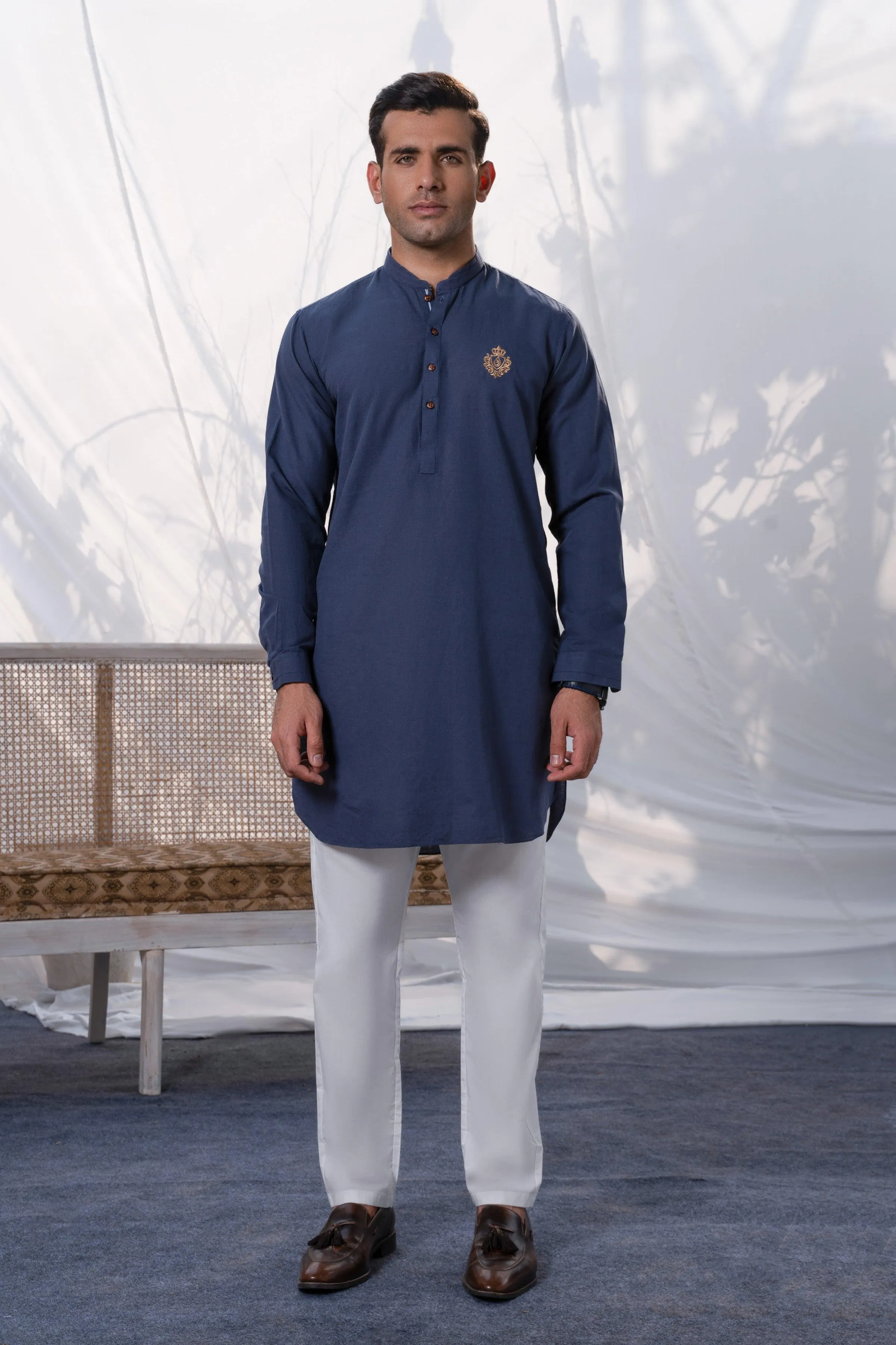 SHORT KURTA BLUE GREY