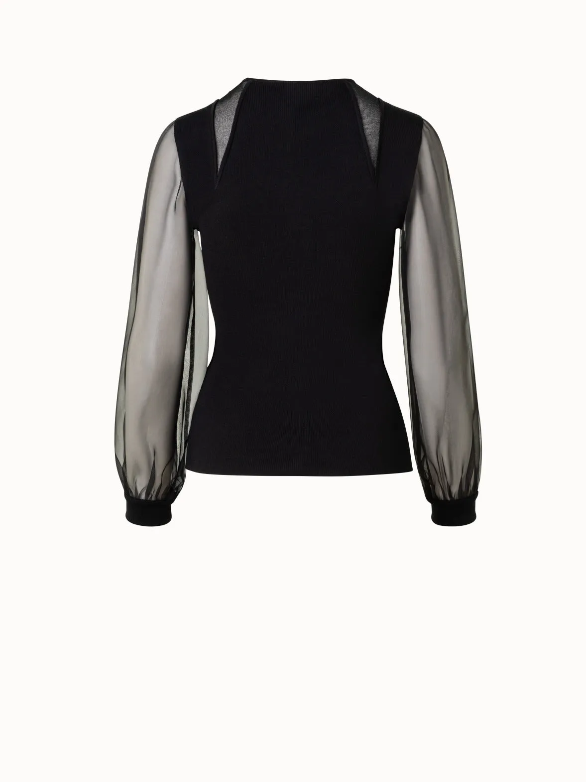Silk Stretch Knit Pullover