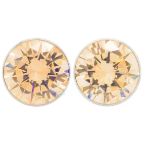 Single Gem BIG BLING Plugs ( Eyelets ) with Brilliant-Cut Gem - Amber Yellow