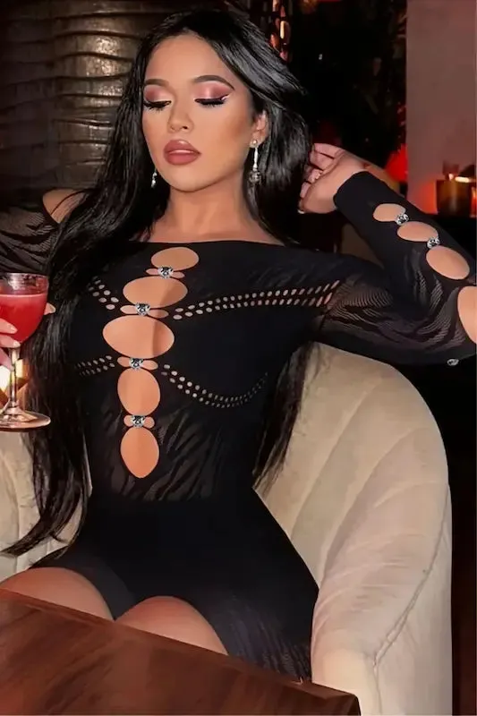Single Shoulder Seamless Romper with Cutouts