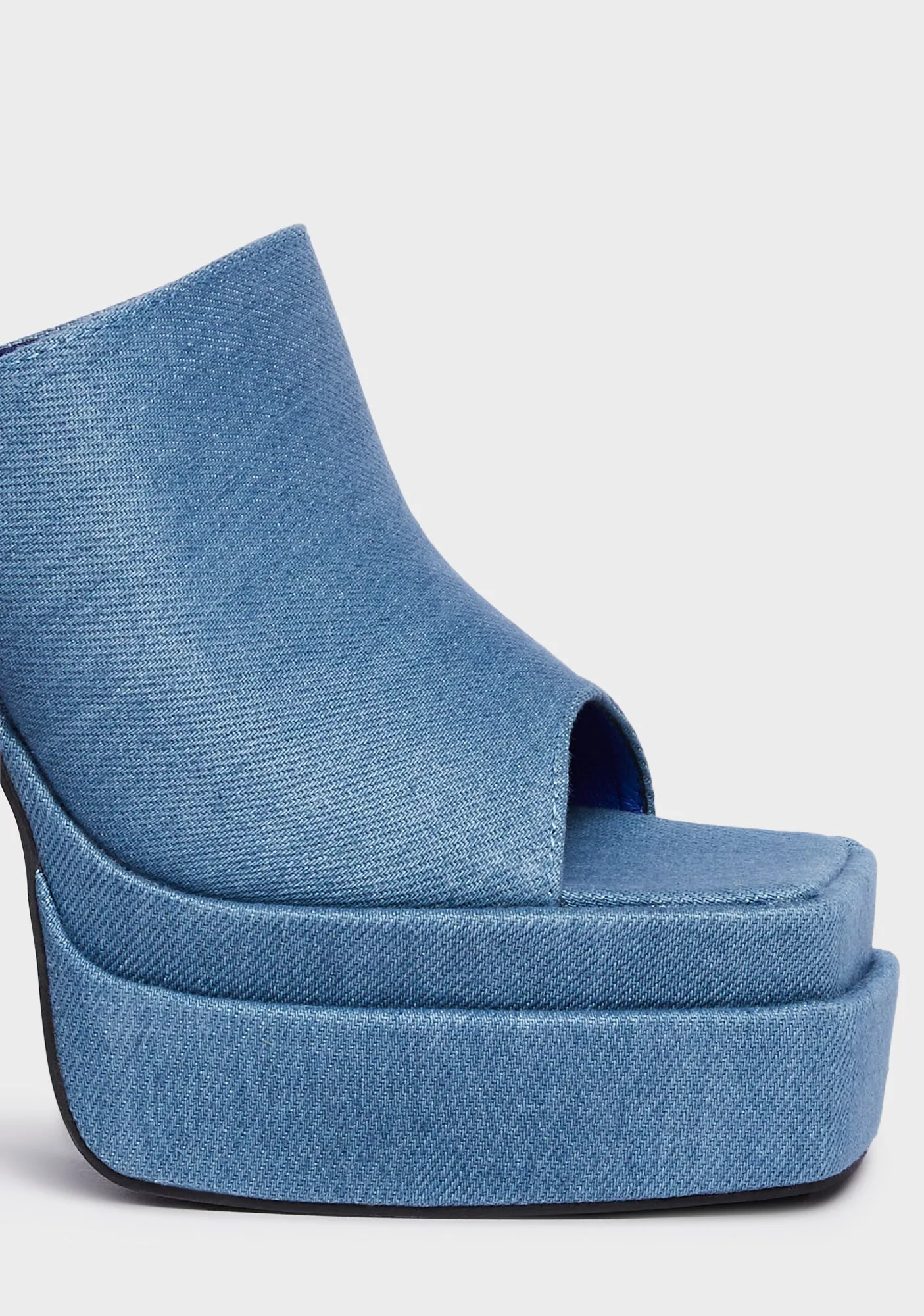Sky High Platform Mules - Denim-