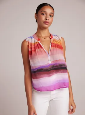 SLEEVELESS SHIRRED PULLOVER