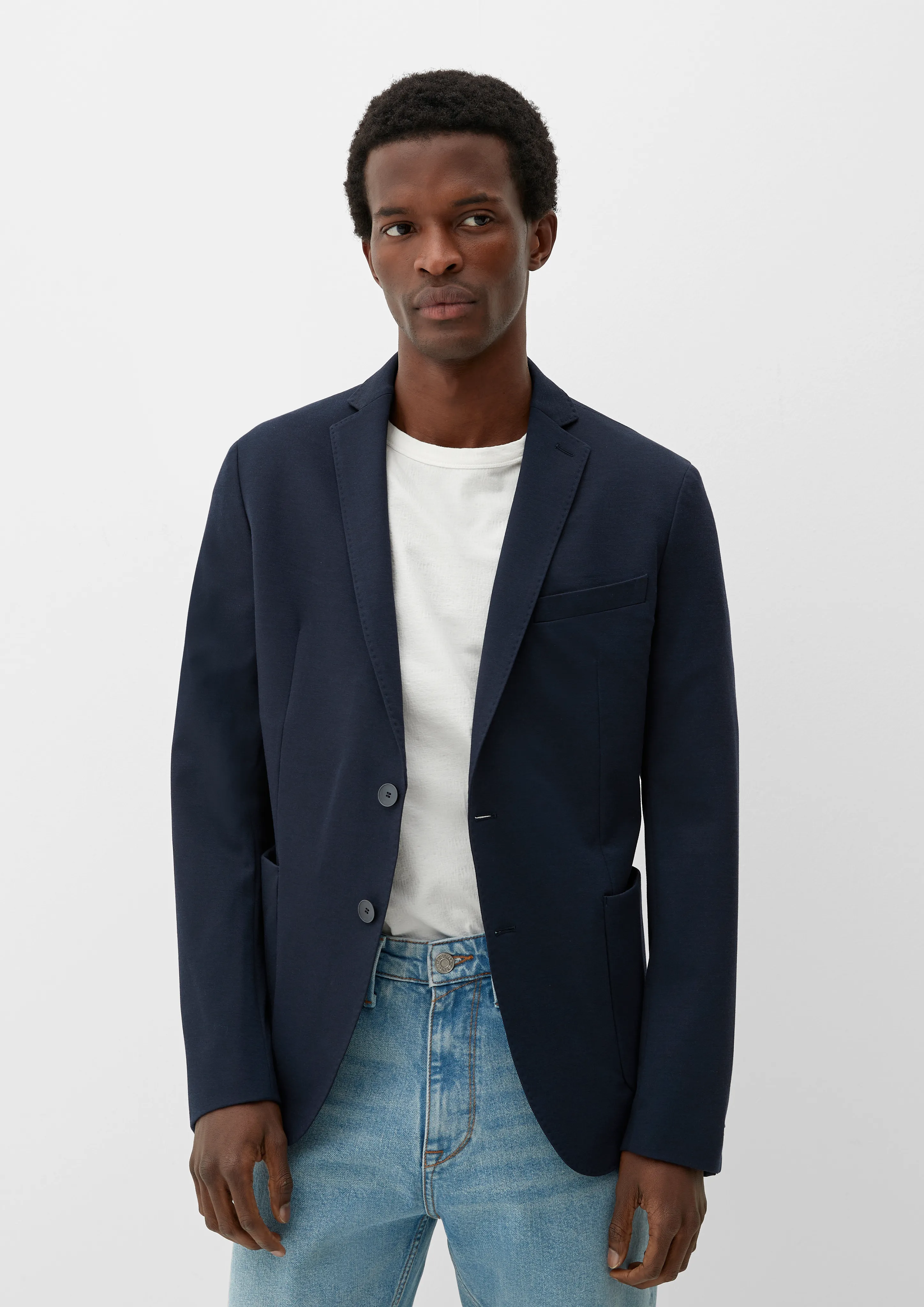 Slim fit: Tracksuit fabric jacket made of stretch jersey