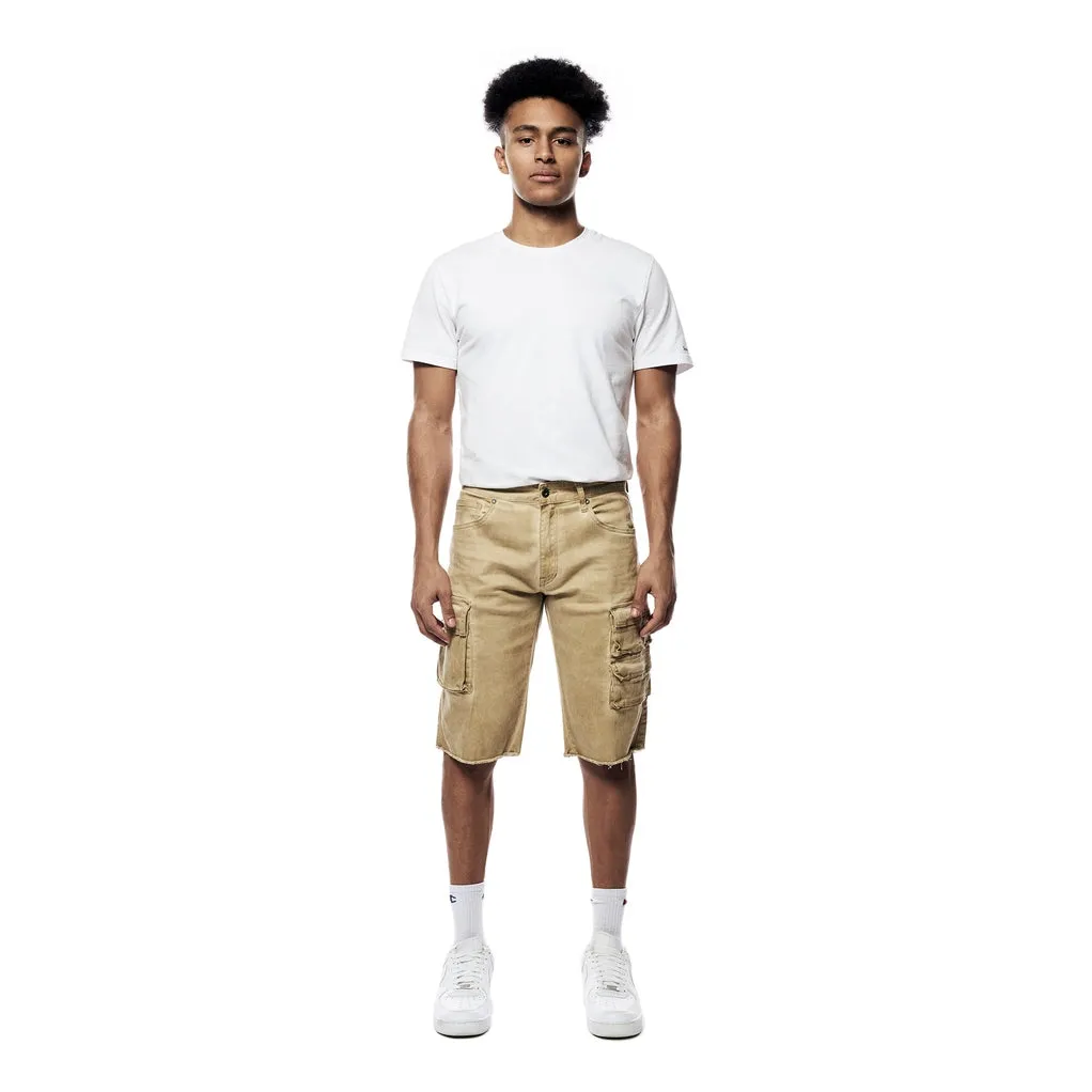 Slim Pigment Dyed Twill Utility Shorts - Khaki