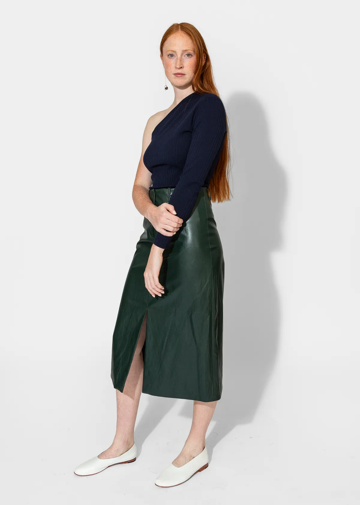 Slit Front Skirt - Pine