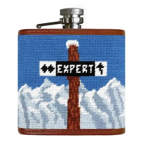 Smathers & Branson Ski Trails Needlepoint Hip Flask