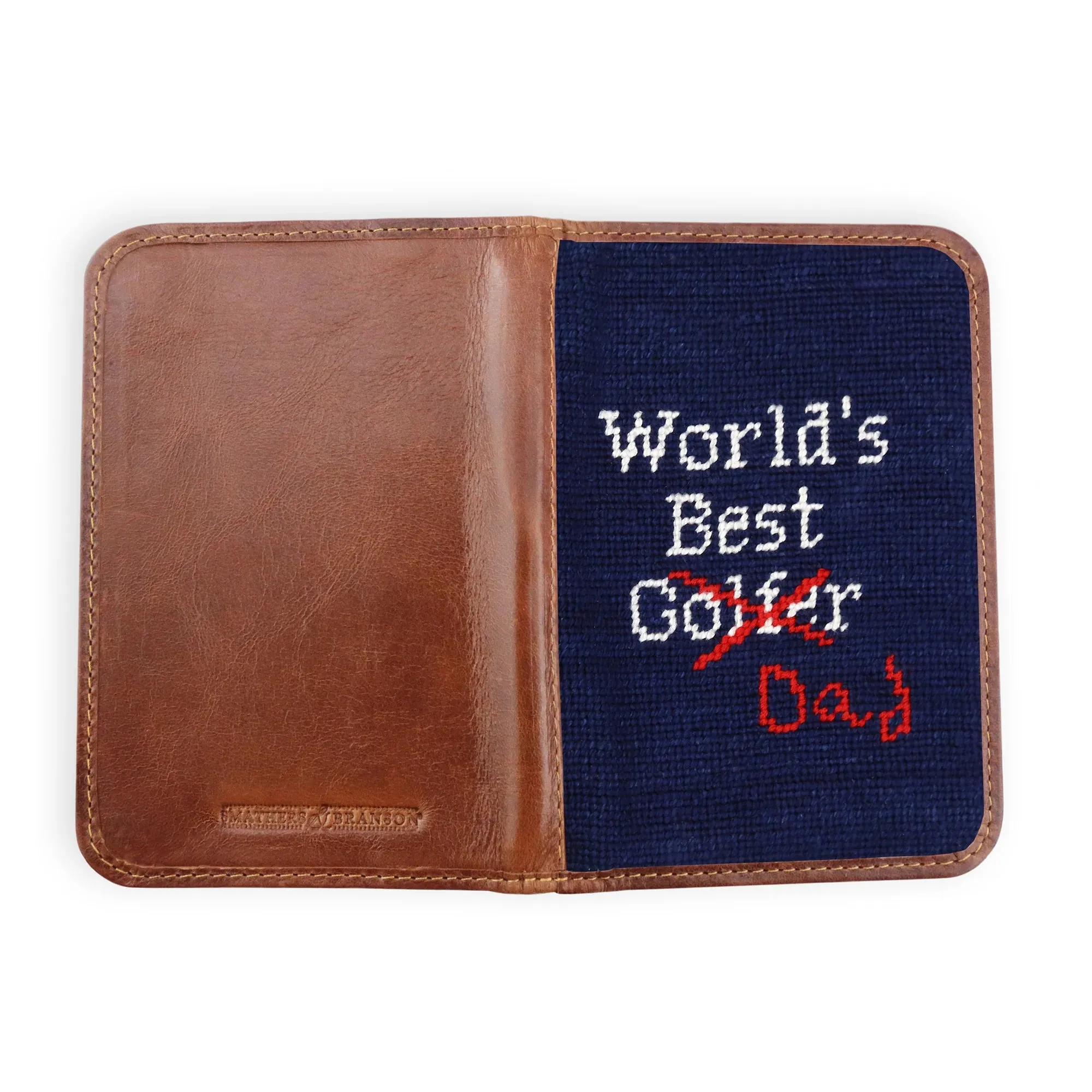 Smathers & Branson Worlds Best Golfer Dad Needlepoint Golf Scorecard Holder