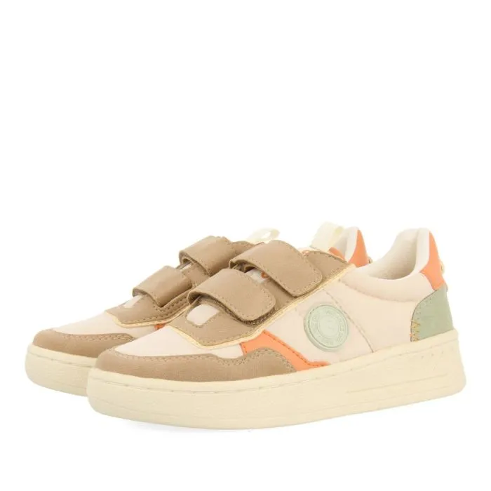 SNEAKERS BEIGE COLOR RETRO STYLE WITH COLORFUL DETAILS FOR GIRL AND BOY WELAKA