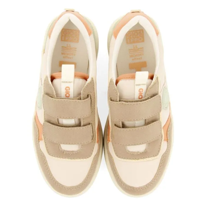 SNEAKERS BEIGE COLOR RETRO STYLE WITH COLORFUL DETAILS FOR GIRL AND BOY WELAKA