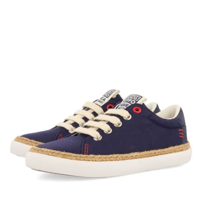 SNEAKERS NAVY BLUE COLOR WITH RAFFIA DETAIL AND COLOR ACCENTS FOR BOYS AND GIRLS TUNJE