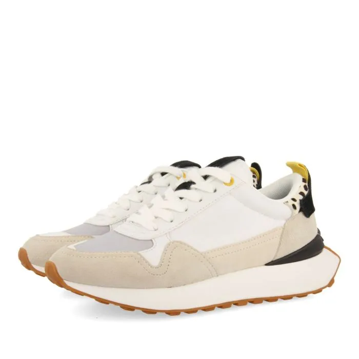 SNEAKERS OFF-WHITE WITH ANIMAL PRINT DETAIL FOR WOMEN KERBY