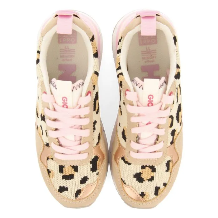 SNEAKERS WITH ANIMAL PRINT AND PINK DETAILS FOR GIRL AND BOY IVES