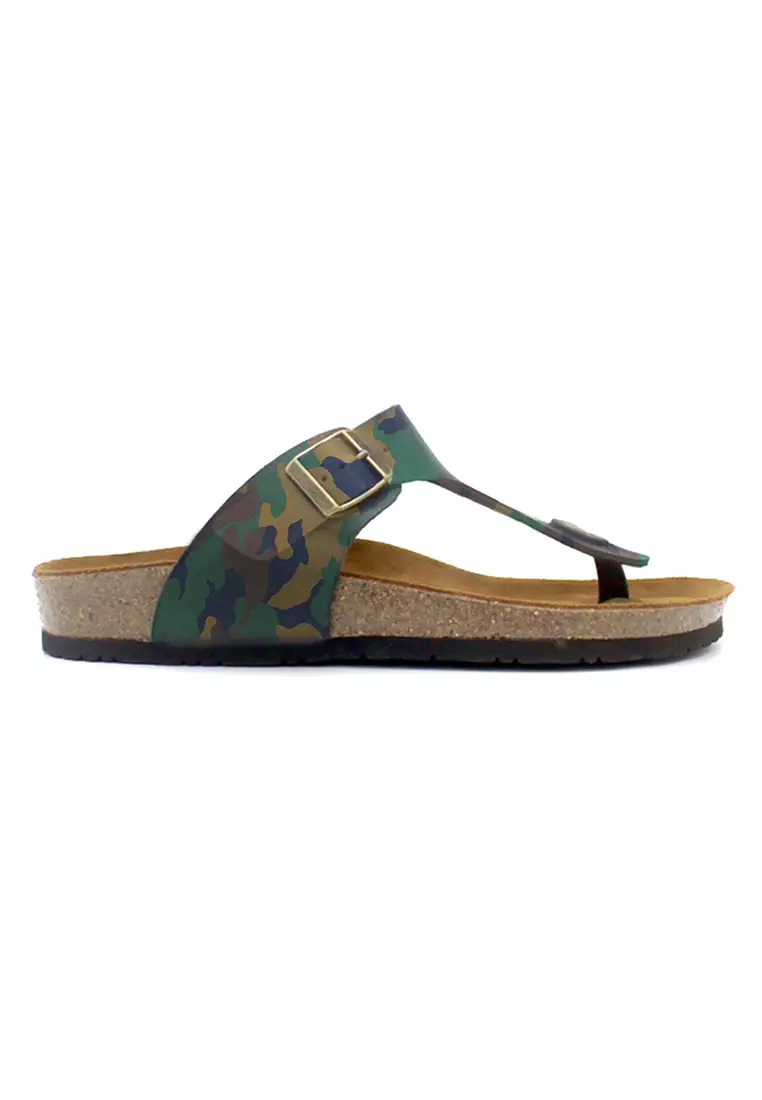 SoleSimple Rome - Camouflage Leather Sandals & Flip Flops