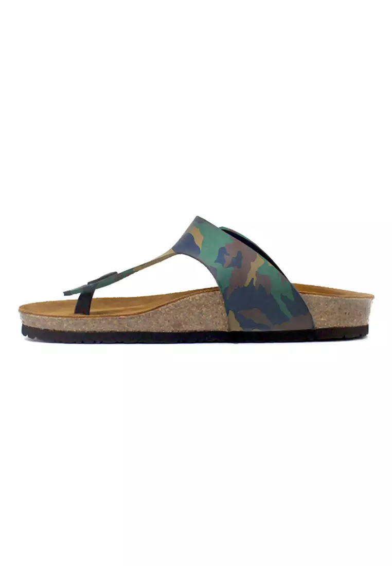 SoleSimple Rome - Camouflage Leather Sandals & Flip Flops