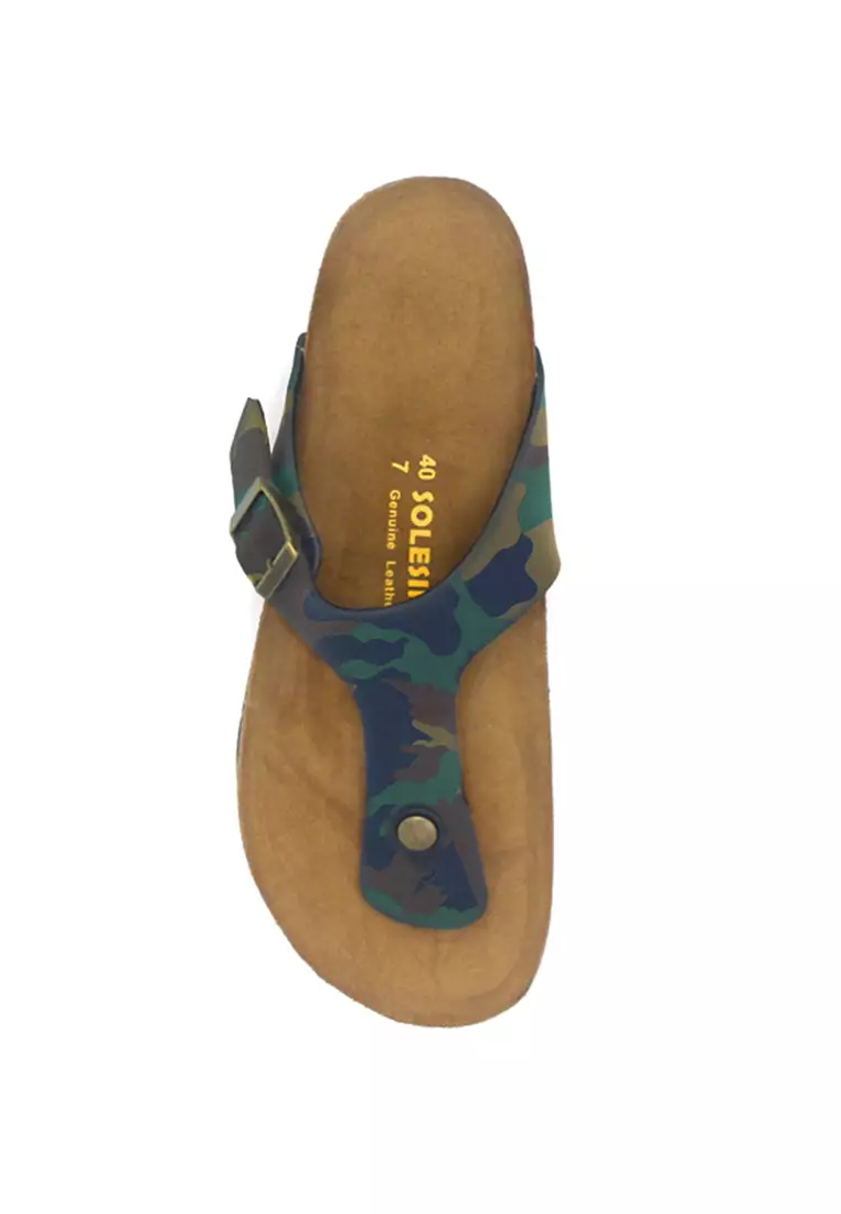 SoleSimple Rome - Camouflage Leather Sandals & Flip Flops