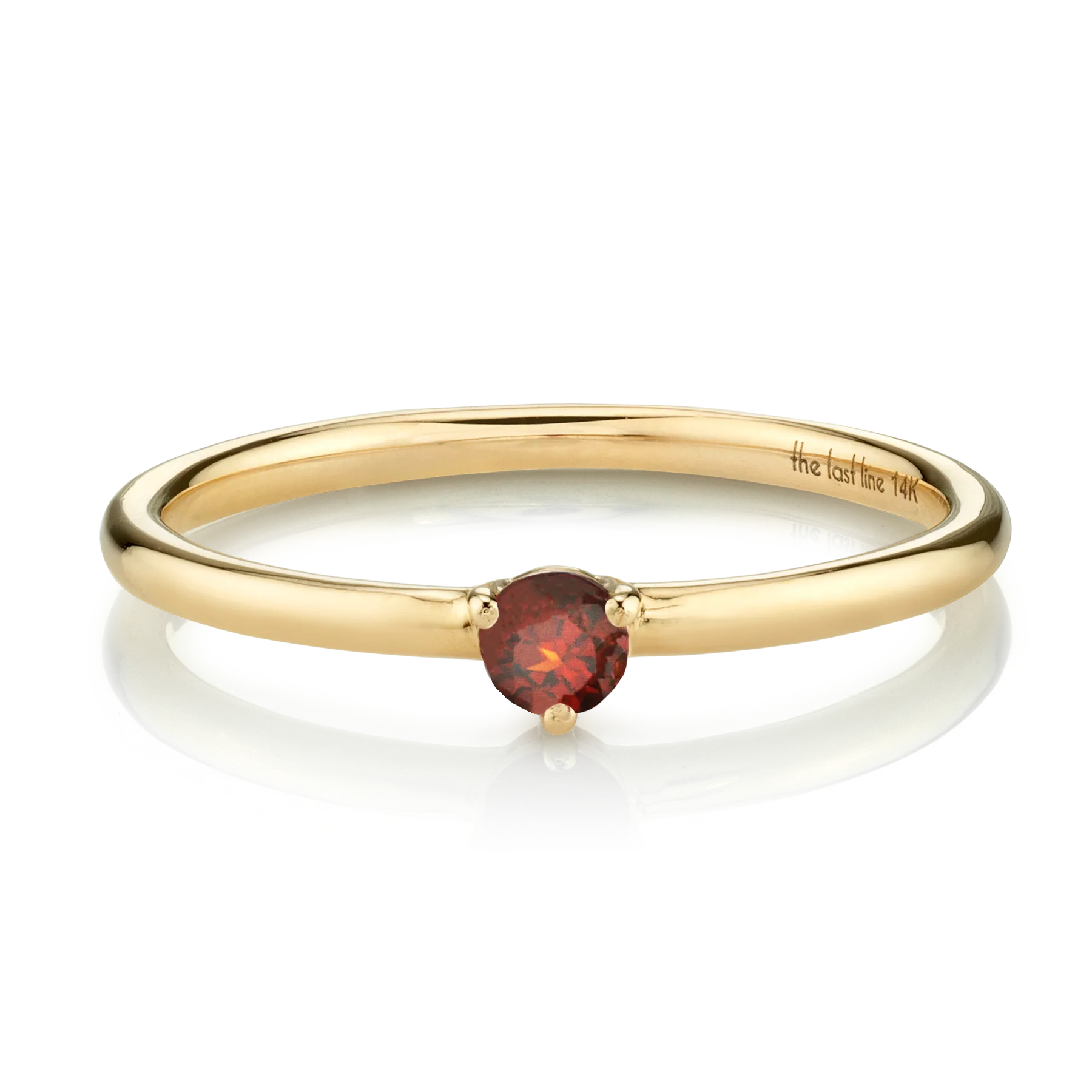 Solitaire Ring - Garnet / 14k Yellow Gold