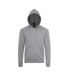 SOLS Mens Stone Zip Up Plain Hoodie (Gray Marl) - UTPC2784