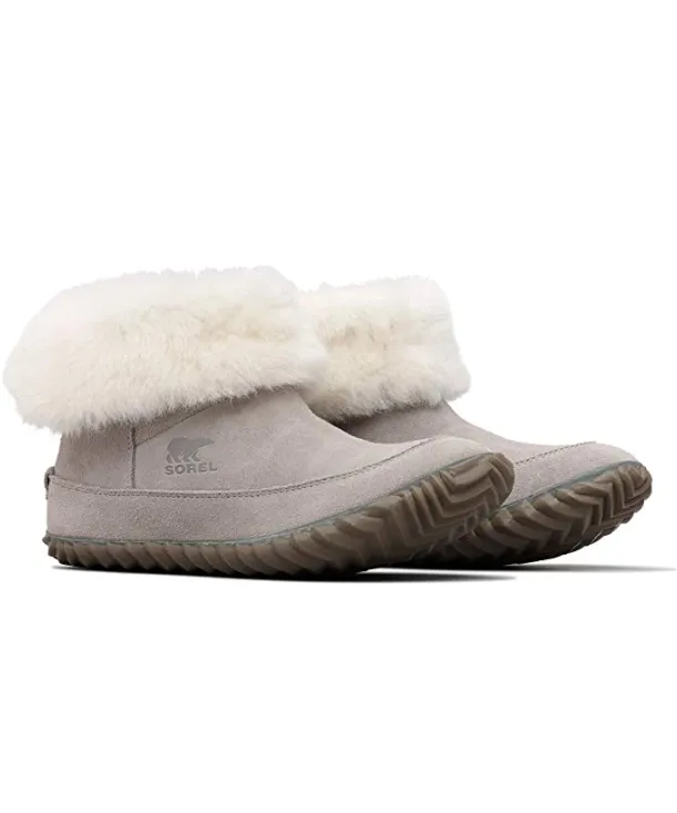 Sorel Women’s Out ‘N About Slipper Booties (Chrome Grey/Natural)