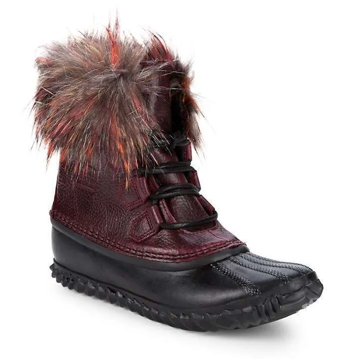 Sorel Women’s Out N About Fur Lux Boots (Rich Wine)