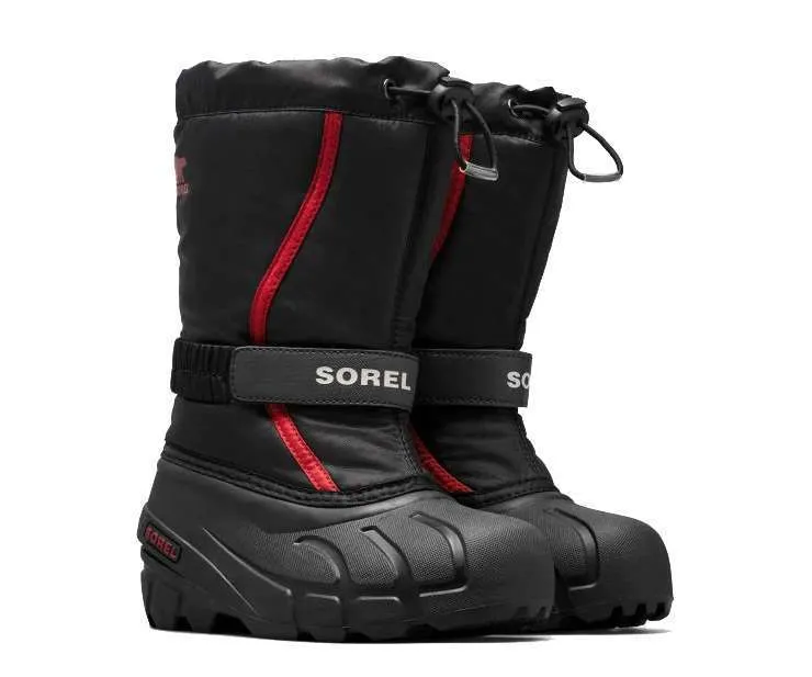 SOREL Youth Flurry Winter Boot (Blk/bright Red)