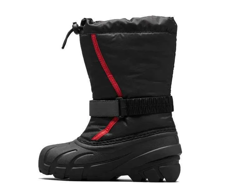 SOREL Youth Flurry Winter Boot (Blk/bright Red)