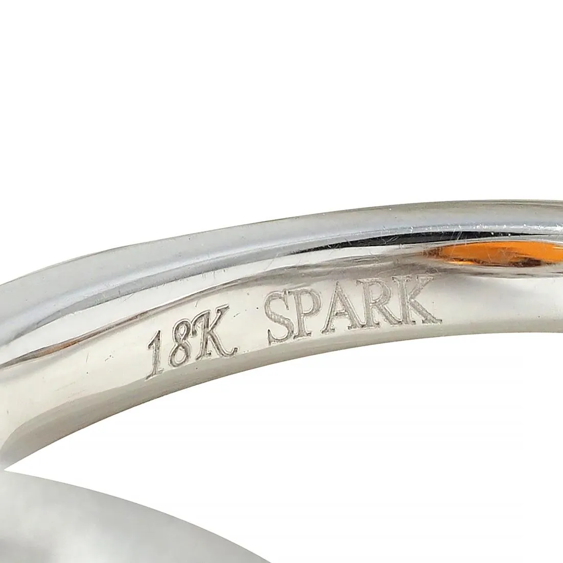 Spark 12.59 CTW Orange Sapphire Diamond 18 Karat White Gold Contemporary Halo Ring